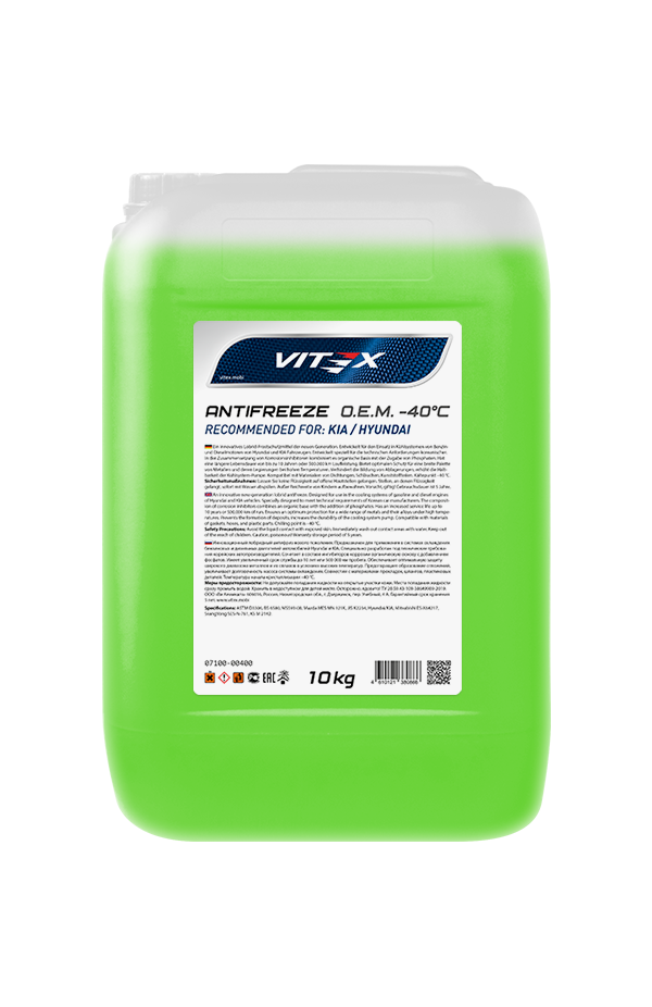 Жидкость охлаждающая низкозамерзающая Antifreeze «Vitex O.E.M. for Hyundai Kia» 10кг